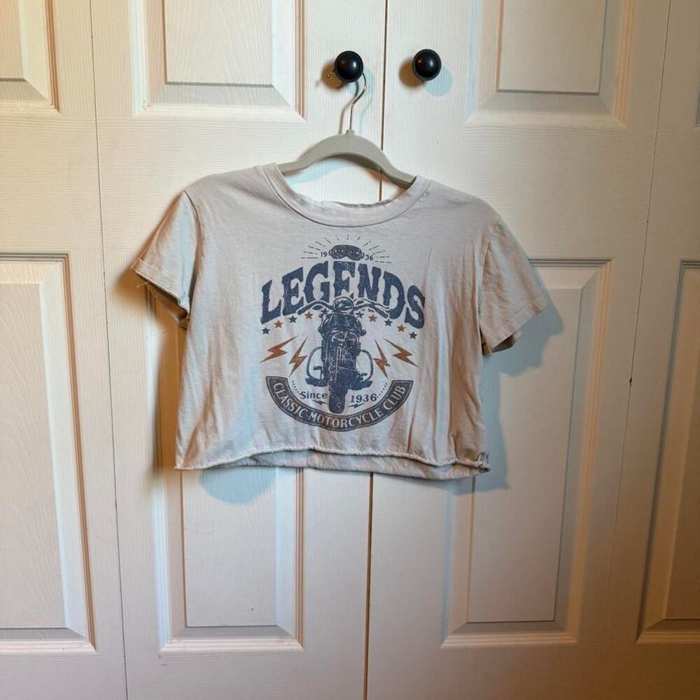 Originality Women's Grey and Cream Crop-top
